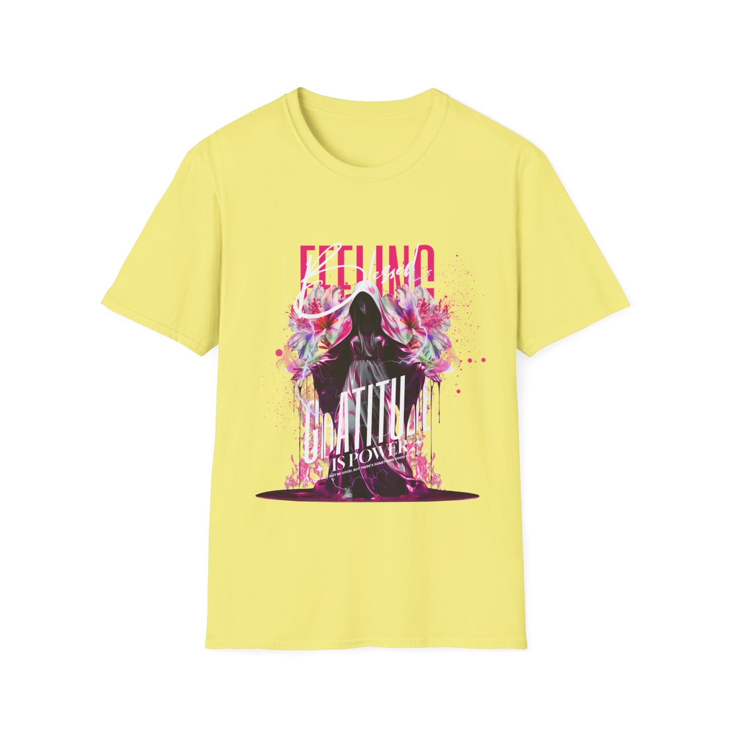 Feeling Beautiful Is Powerful T-Shirt — Floral Hooded Silhouette Tee