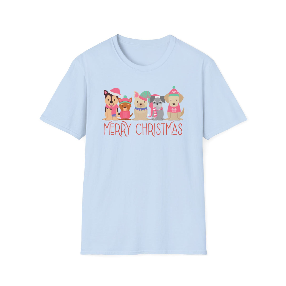 Merry Christmas Dogs T-Shirt — Cute Holiday Puppies Graphic Tee