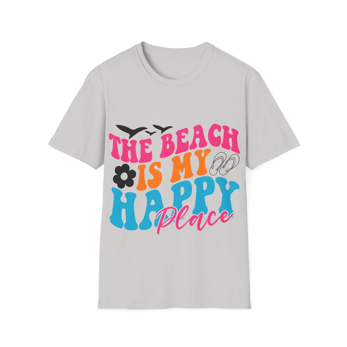 The Beach is my Happy Place ,Unisex Softstyle T-Shirt