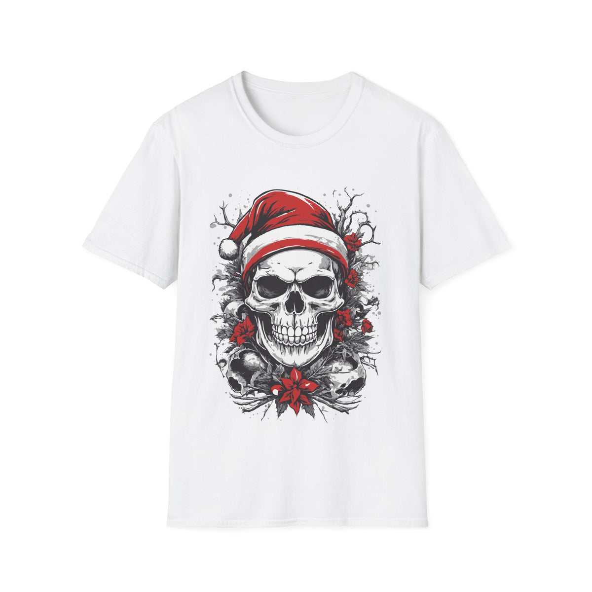 Skull Santa T-Shirt — Gothic Christmas Holiday Tee