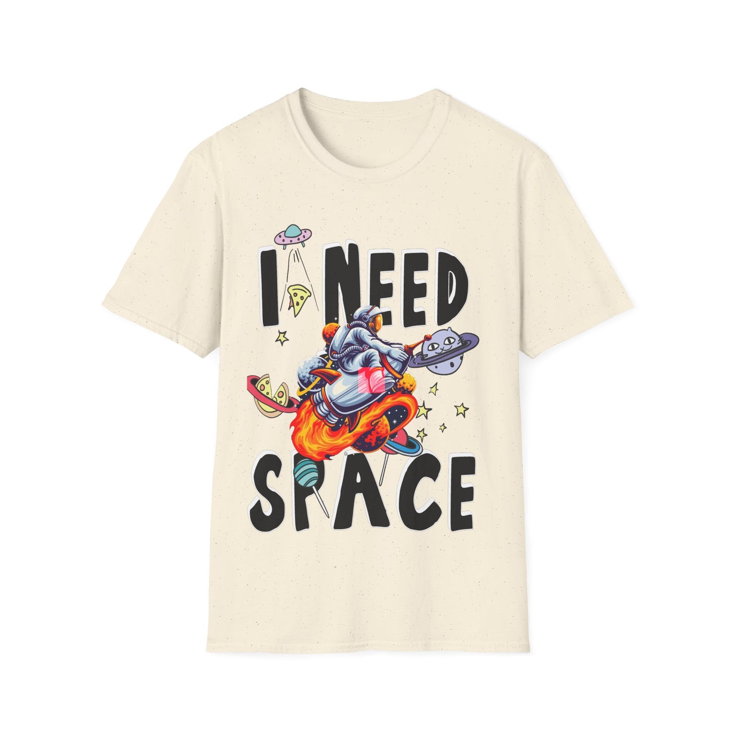 I Need Space Astronaut on a Rocket Unisex Tee
