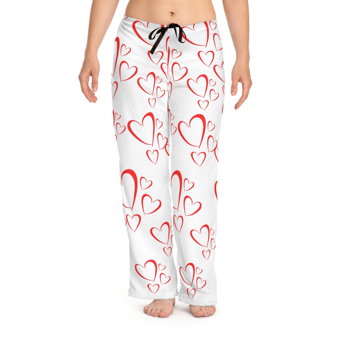 In Love Hearts Print Pajama Pants