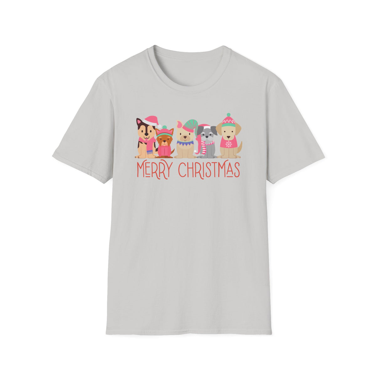 Merry Christmas Dogs T-Shirt — Cute Holiday Puppies Graphic Tee
