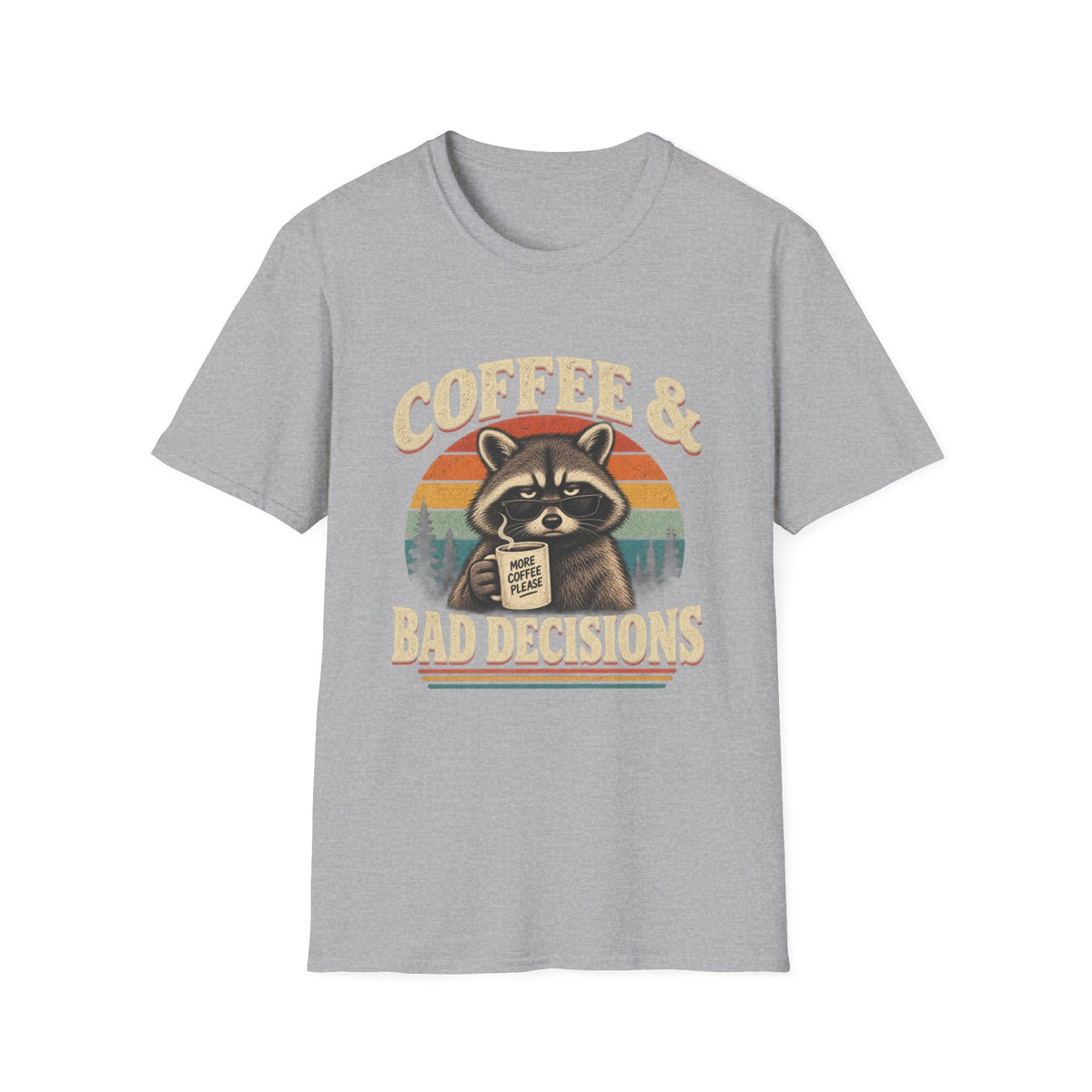 Coffee & Bad Decisions Raccoon T-Shirt