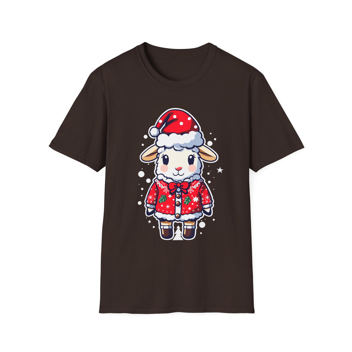 Sheep in Santa Hat T‑Shirt — Cute Christmas Lamb Holiday Tee