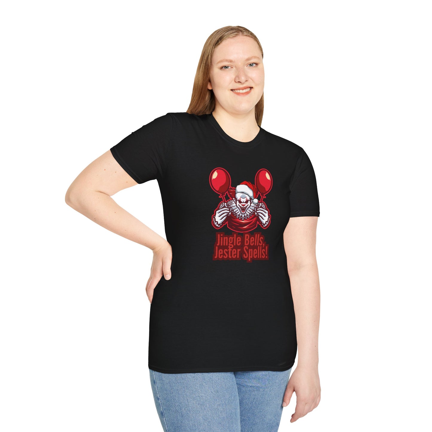 Evil Clown Christmas Jingle Bells, Jester Spells  Unisex Shirt