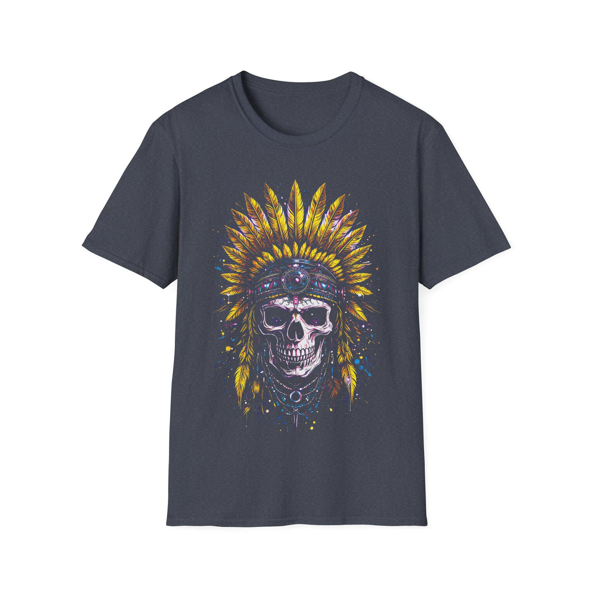 Skull in Feather Headdress T-Shirt