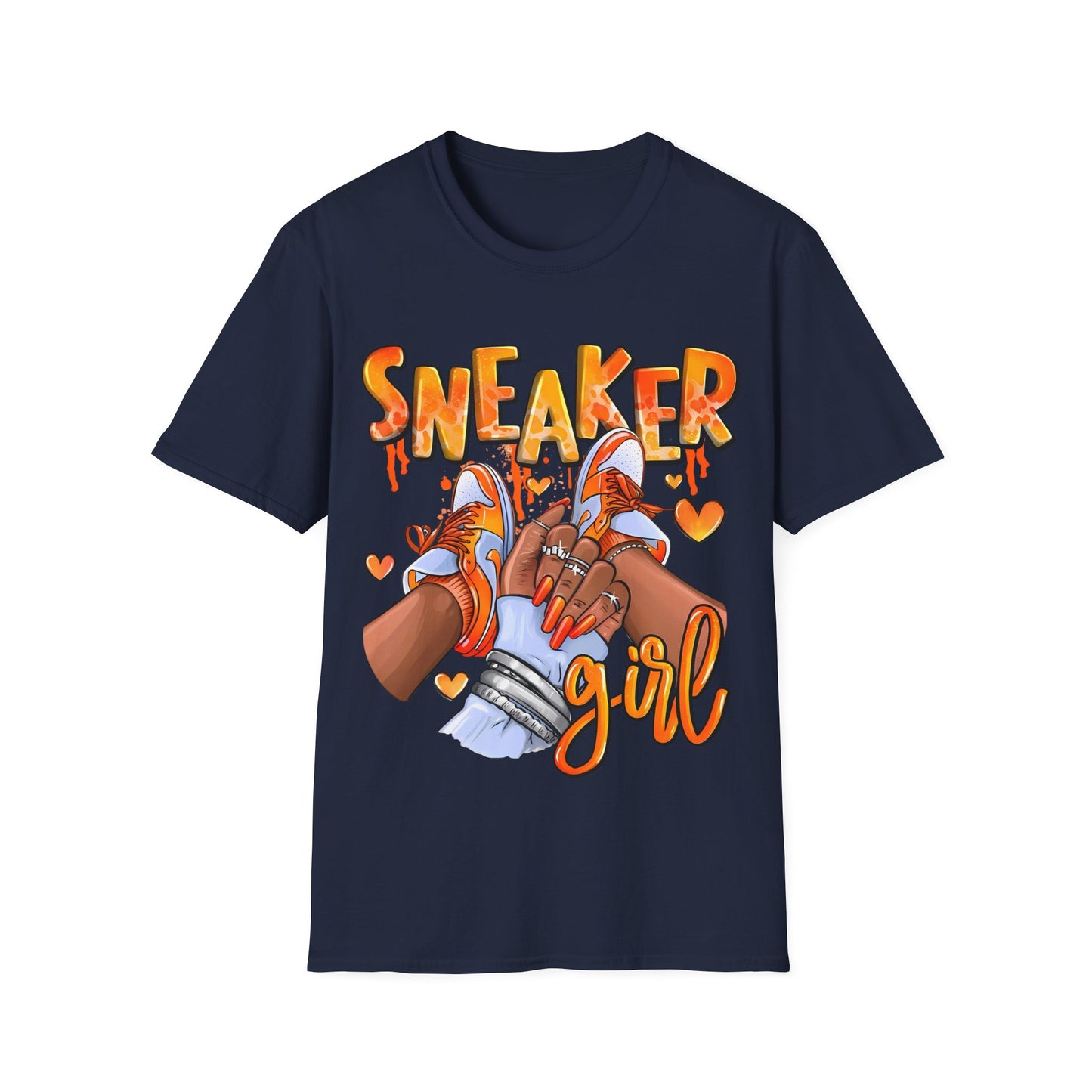 Sneaker Girl T-Shirt – Cute Orange Graphic Tee for Sneaker Lovers