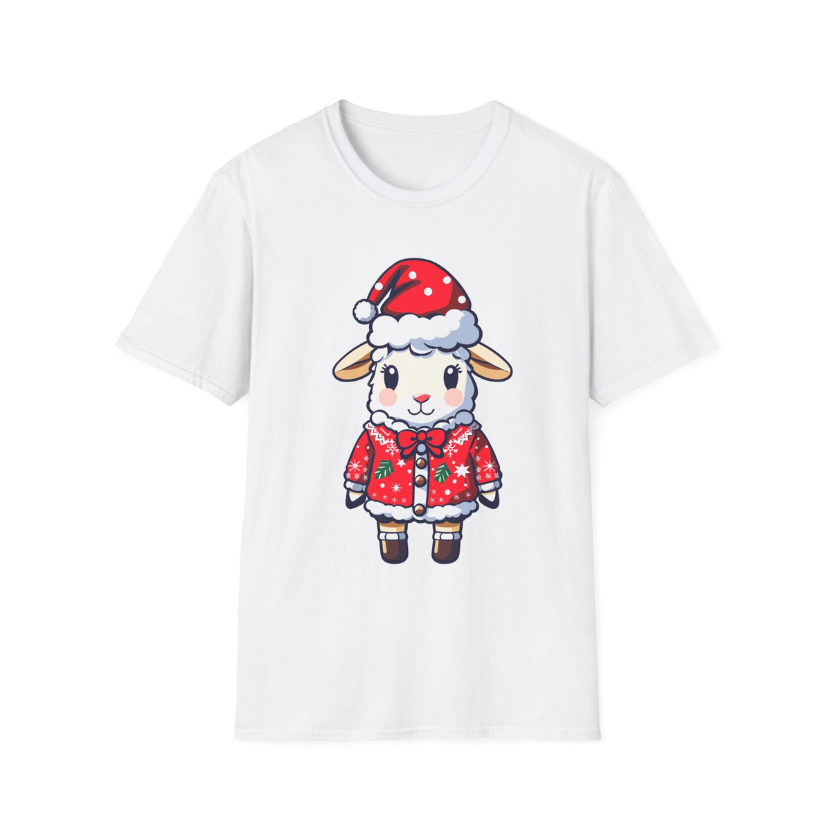 Sheep in Santa Hat T‑Shirt — Cute Christmas Lamb Holiday Tee