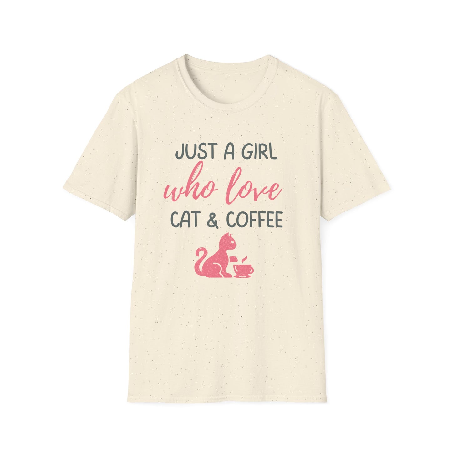 Just a Girl Who Loves Cat & Coffee Softstyle T-Shirt