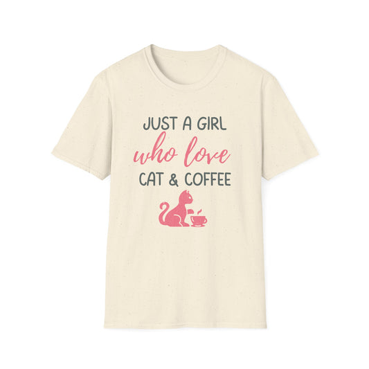 Just a Girl Who Loves Cat & Coffee Softstyle T-Shirt