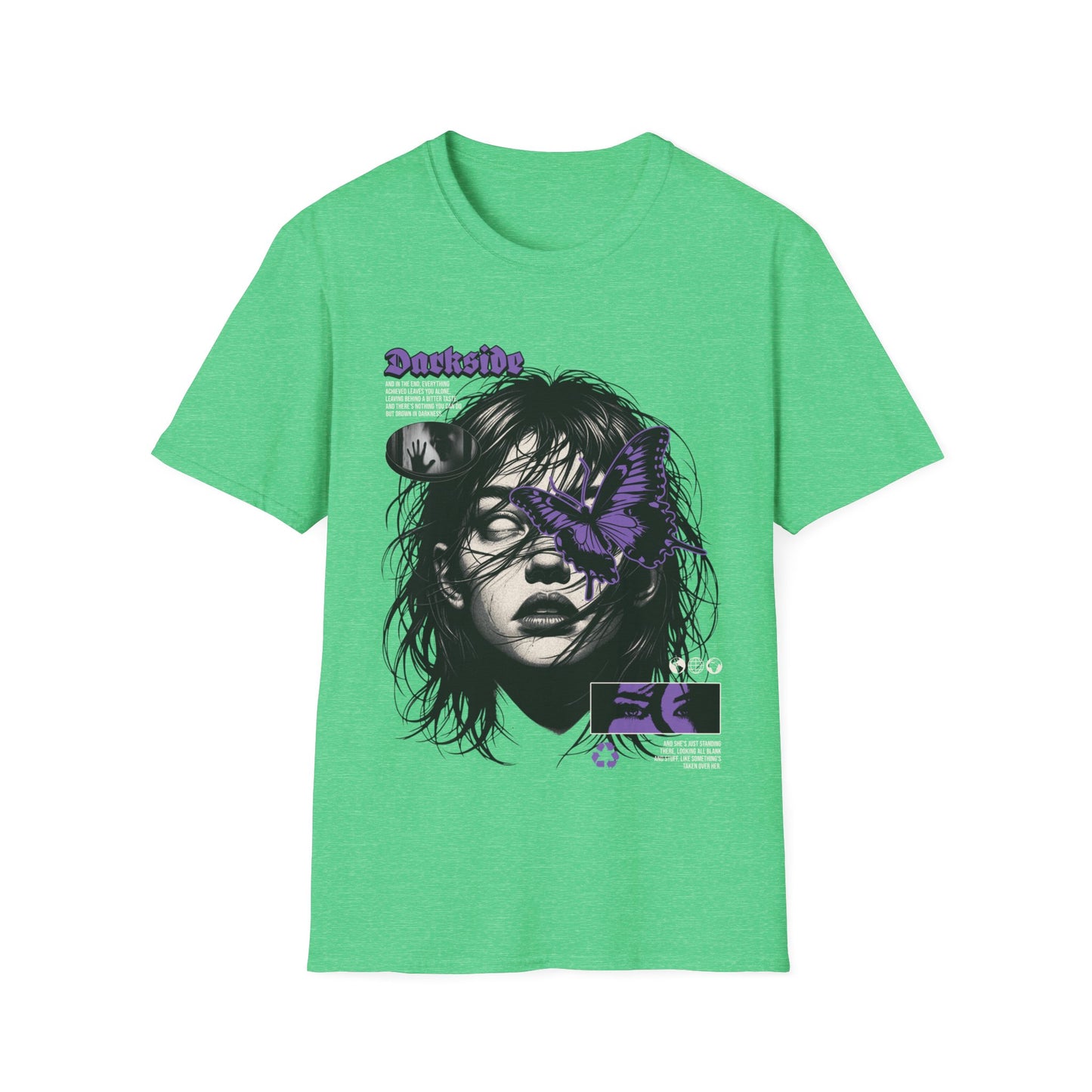 Graphic Tee - Moody Portrait with Purple Butterfly Accent