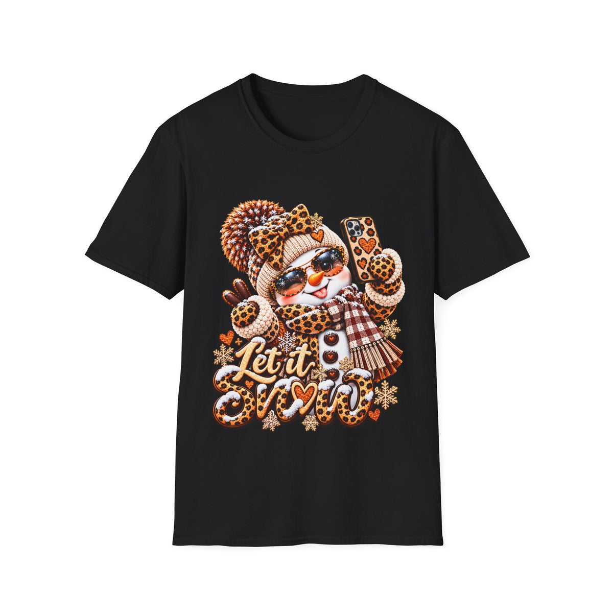 Let It Snow Leopard Christmas T-Shirt