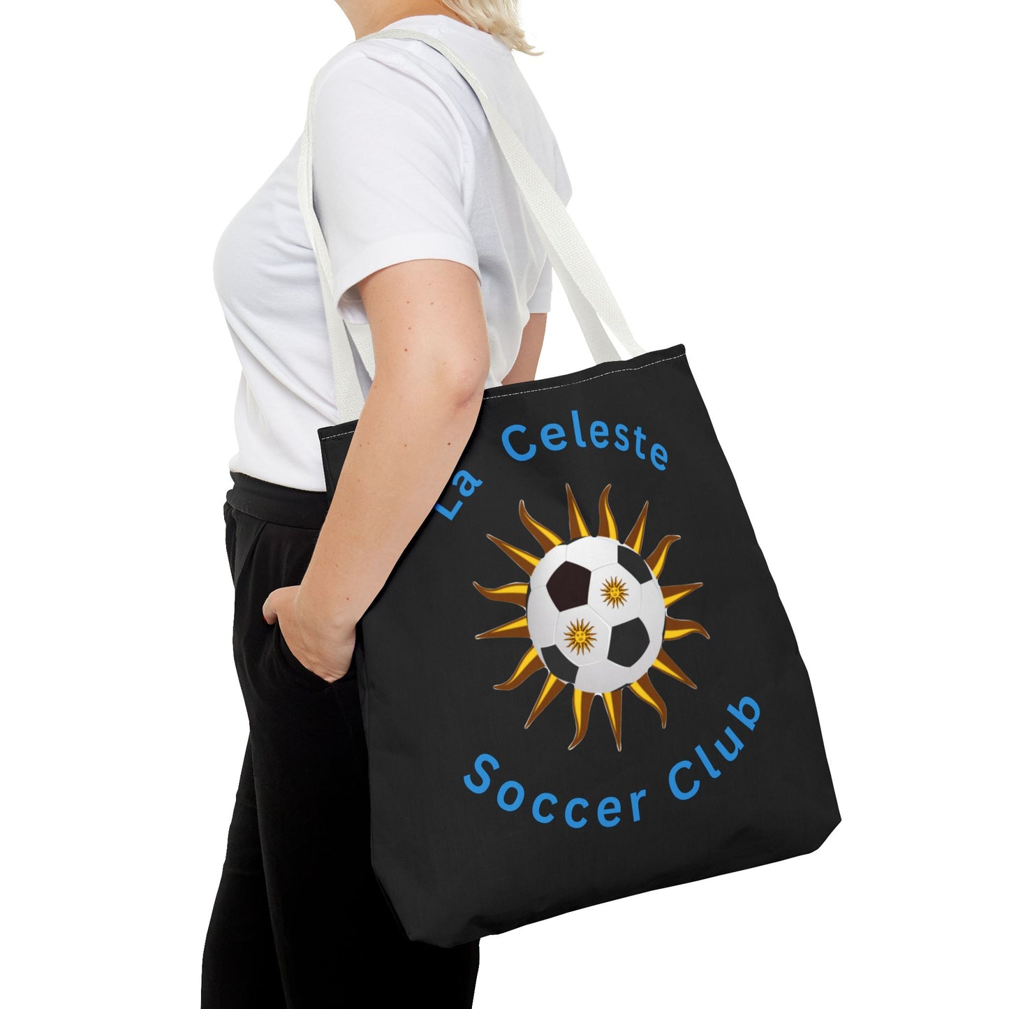La Celeste S.C. Black Tote Bag | Más que un club una Familia!