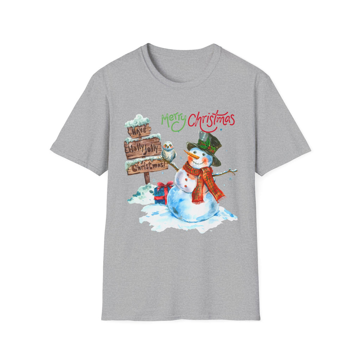 Merry Christmas Snowman T-Shirt — Festive Holiday Graphic Tee