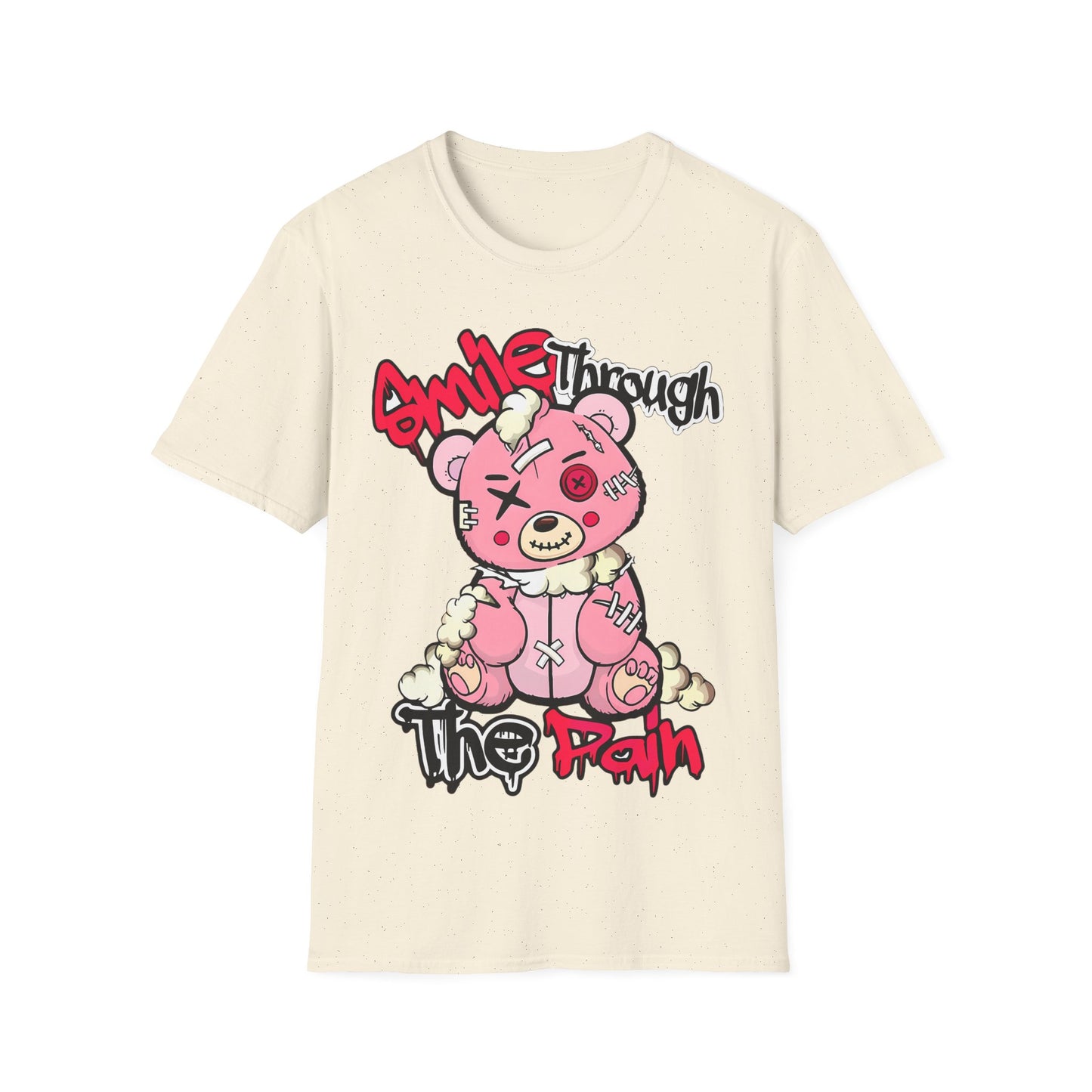 Smile Through The Pain T-Shirt — Cute Grunge Pink Teddy Graphic Tee
