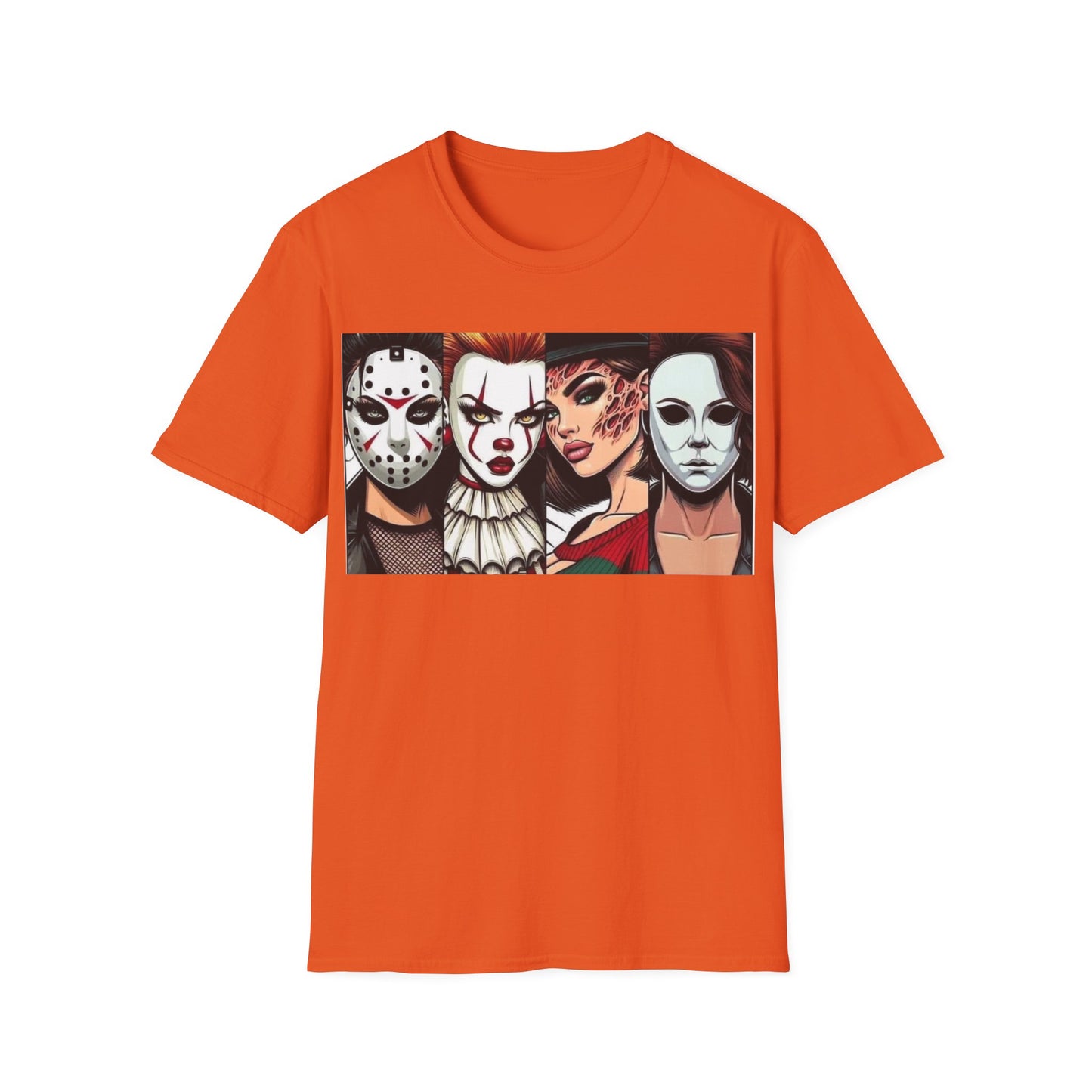 Horror Icons Graphic T-Shirt — Masks Collage Halloween Tee