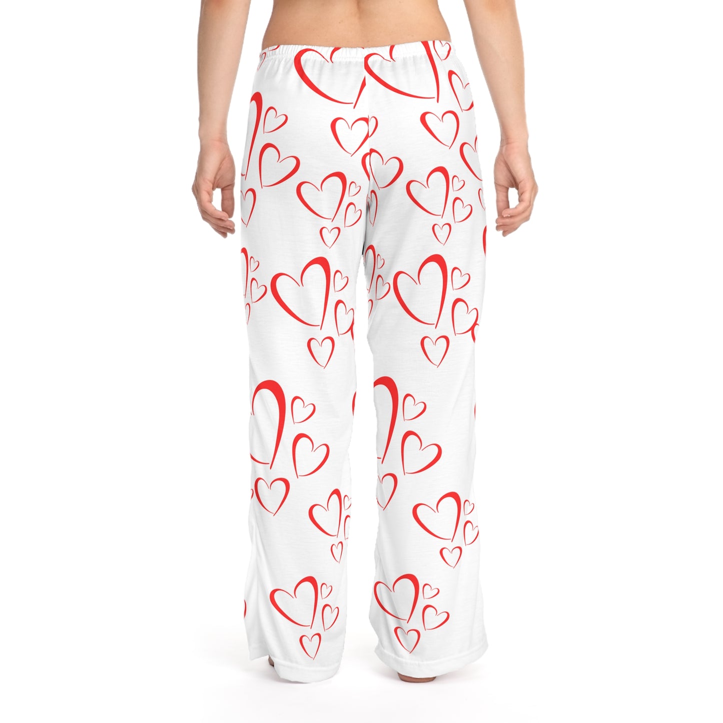 In Love Hearts Print Pajama Pants