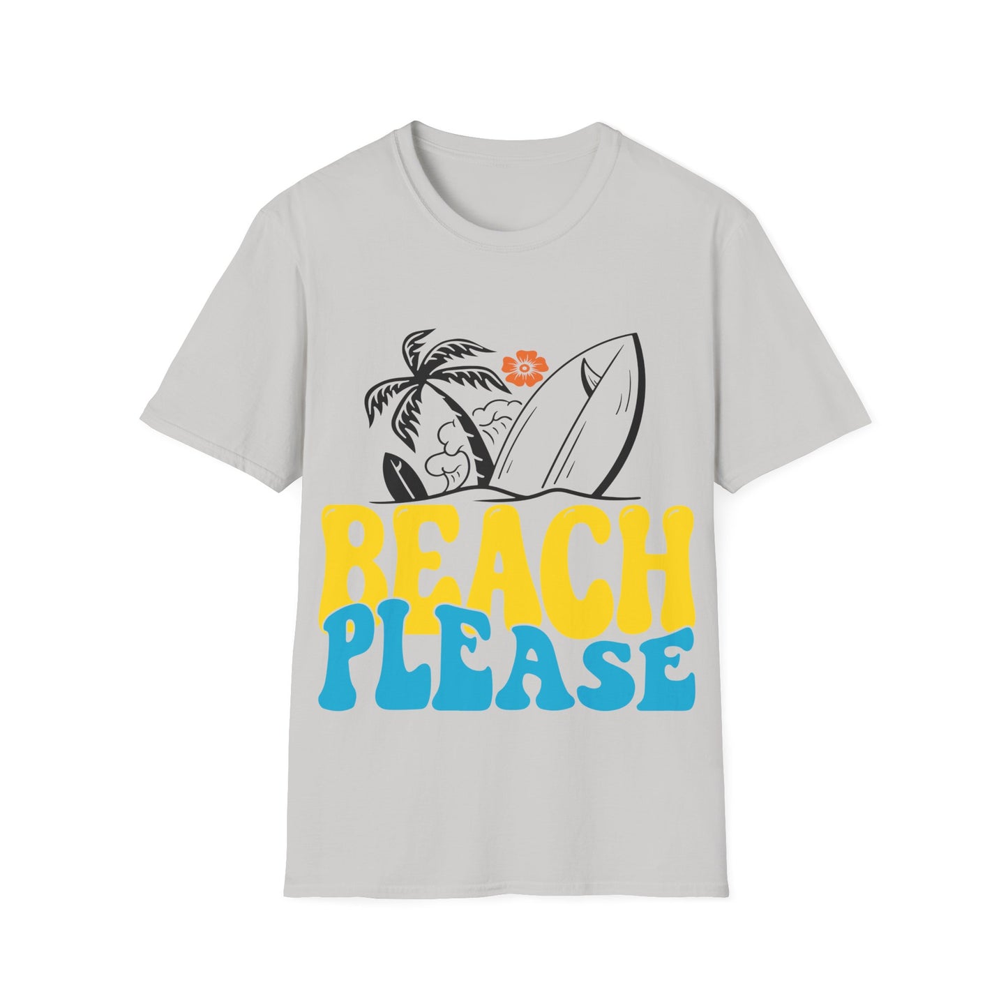 Beach Please T-Shirt – Retro Surf Palm Tree Tee