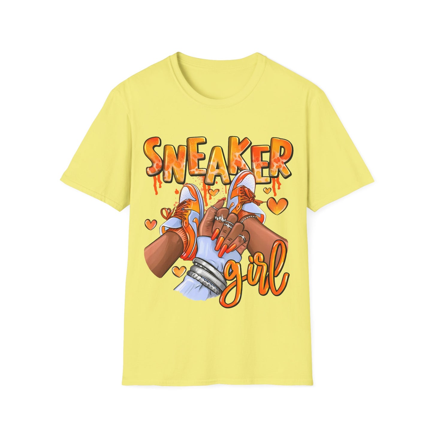 Sneaker Girl T-Shirt – Cute Orange Graphic Tee for Sneaker Lovers