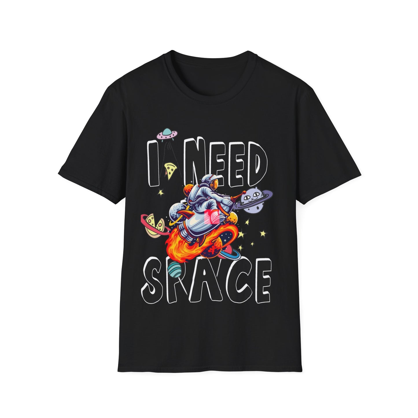 I Need Space Astronaut on a Rocket Unisex Tee