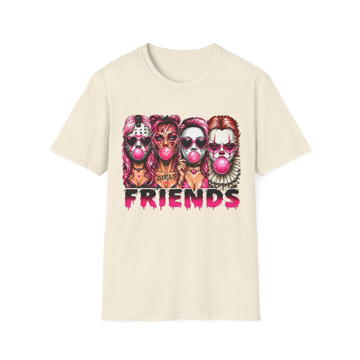 Friends Horror  Graphic T-Shirt – Colorful Retro Character Design