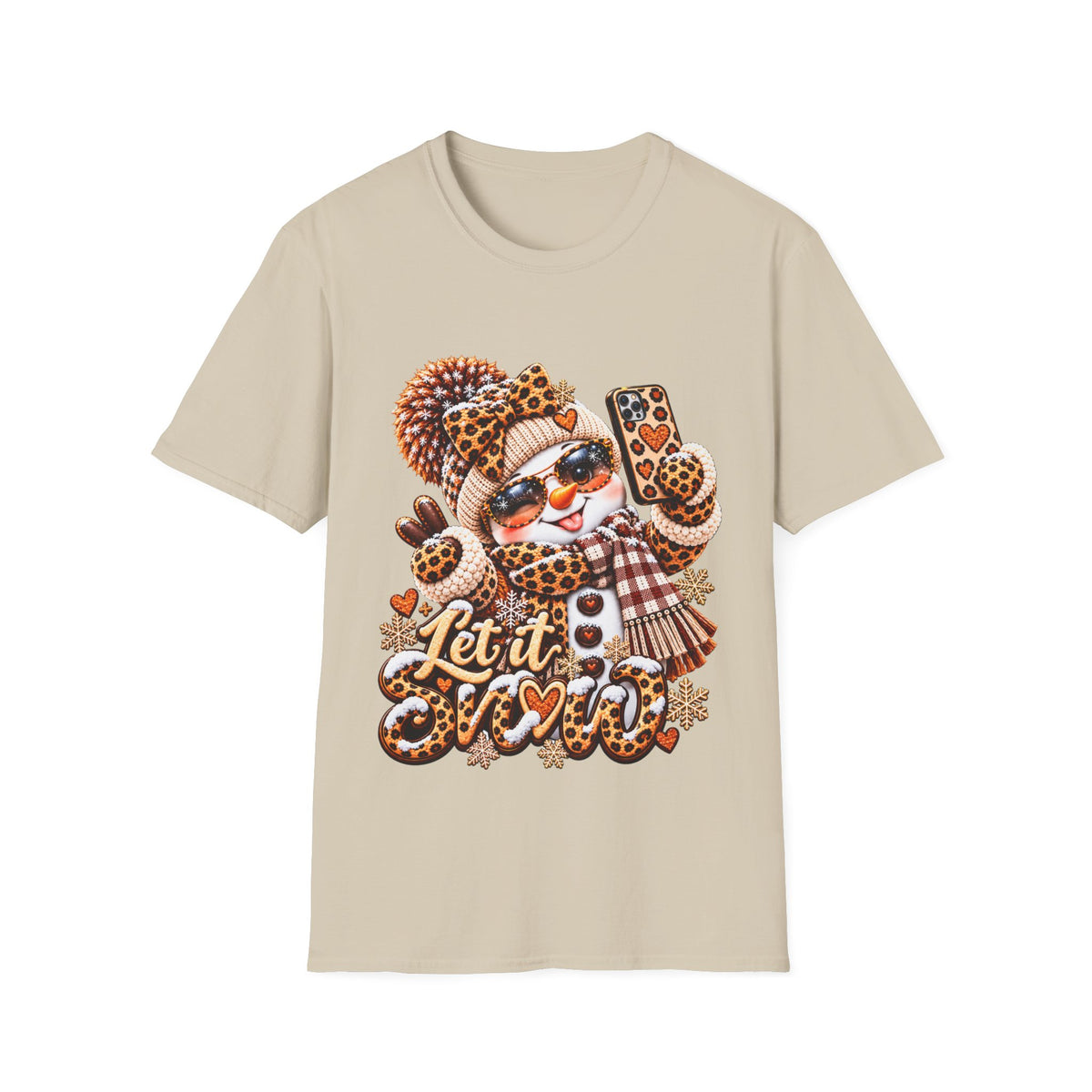 Let It Snow Leopard Christmas T-Shirt