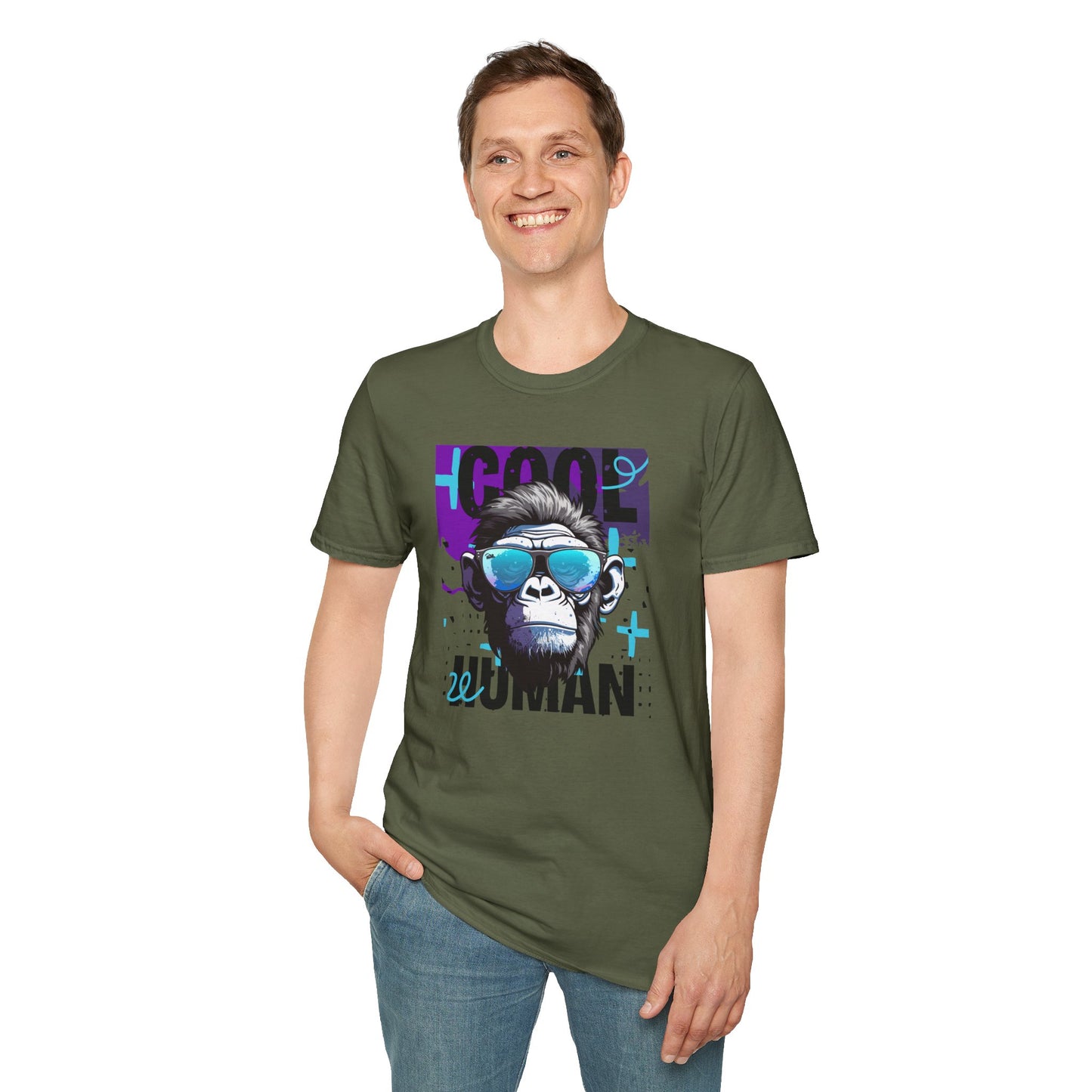 Cool Human Sassy Chimp in Shades Graphic Unisex T-Shirt