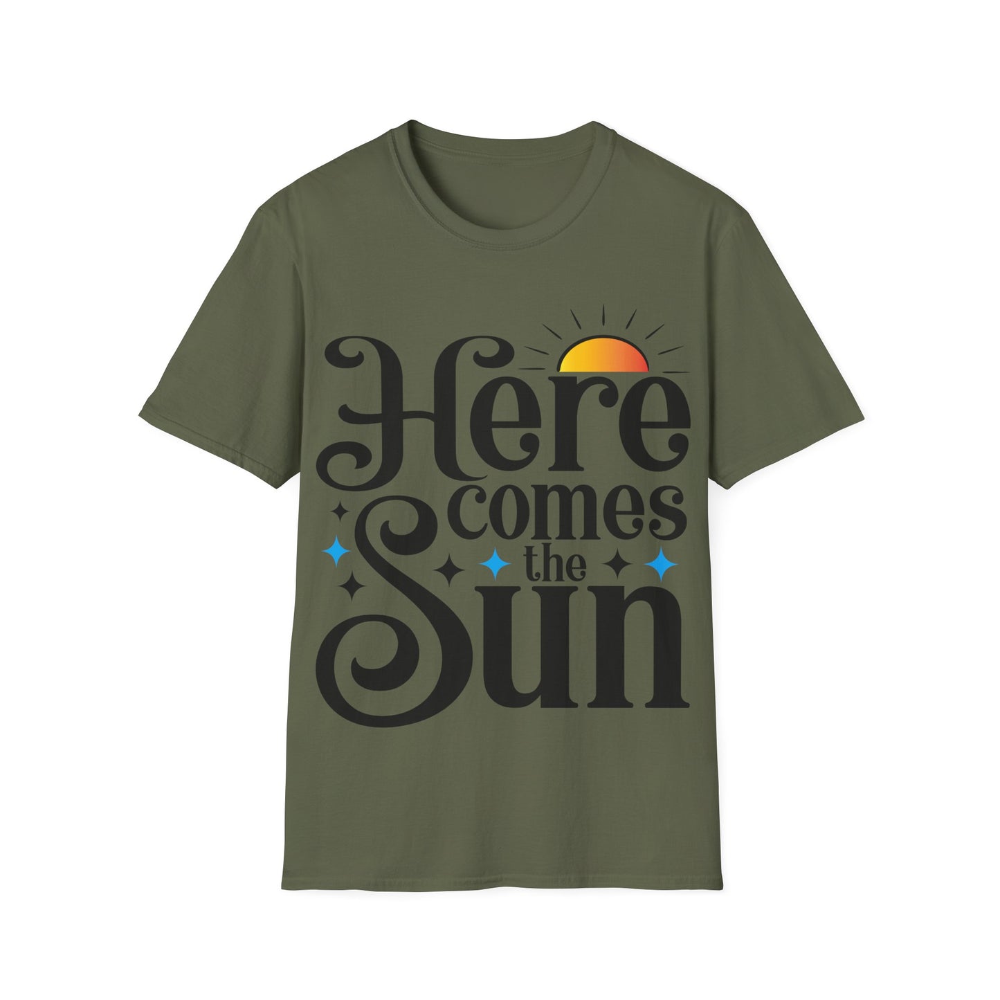 Here Comes the Sun T-Shirt — Retro Sunrise Graphic Tee