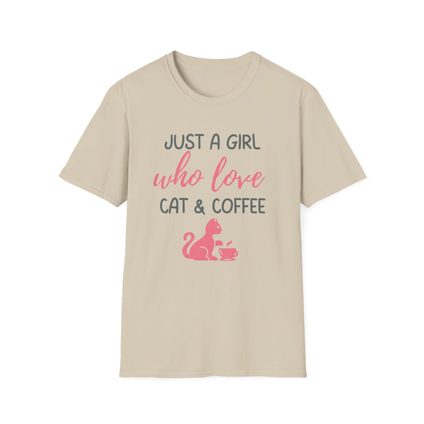 Just a Girl Who Loves Cat & Coffee Softstyle T-Shirt
