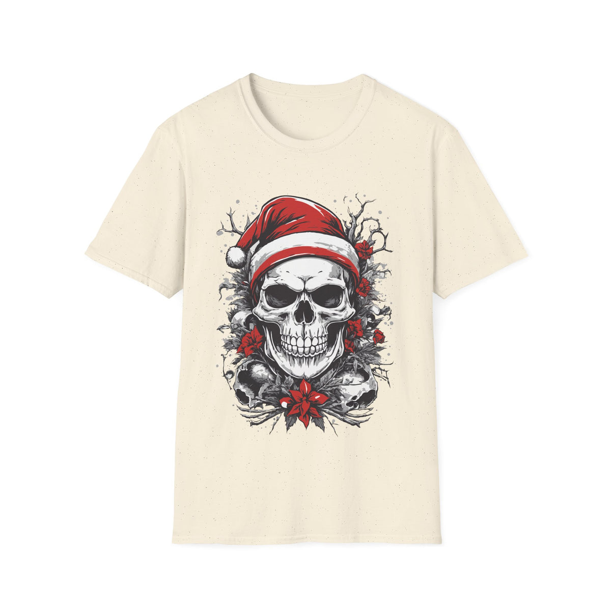 Skull Santa T-Shirt — Gothic Christmas Holiday Tee