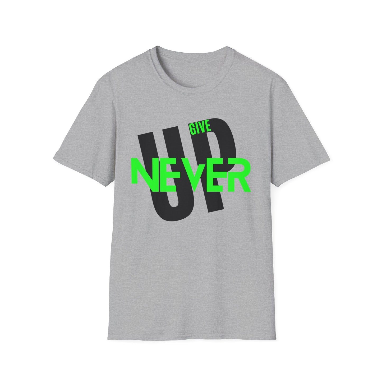 Motivational Unisex Softstyle T-Shirt - 'Never Give Up' Inspiration