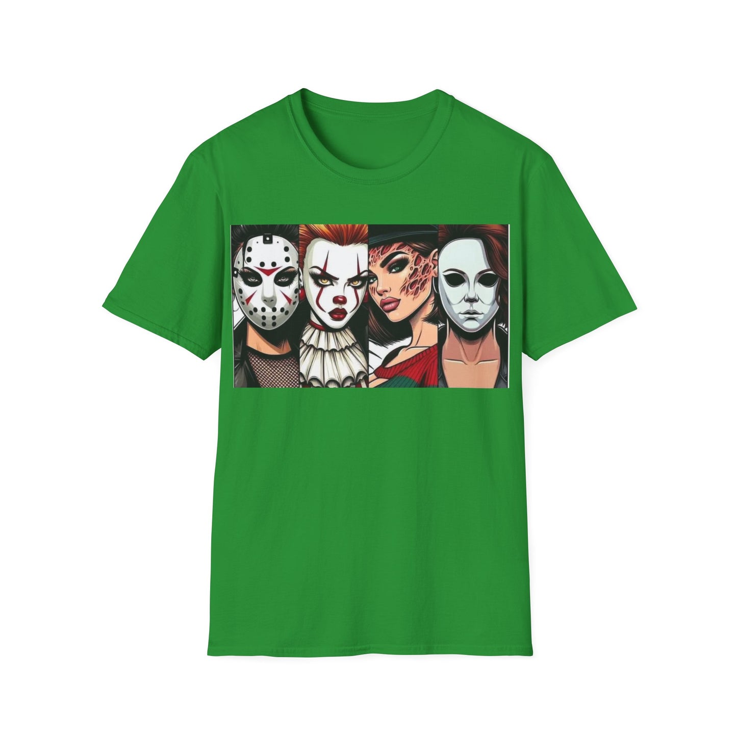 Horror Icons Graphic T-Shirt — Masks Collage Halloween Tee