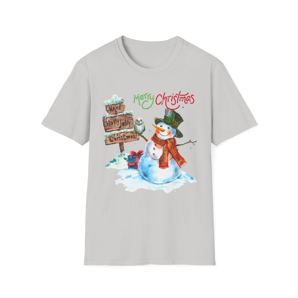 Merry Christmas Snowman T-Shirt — Festive Holiday Graphic Tee