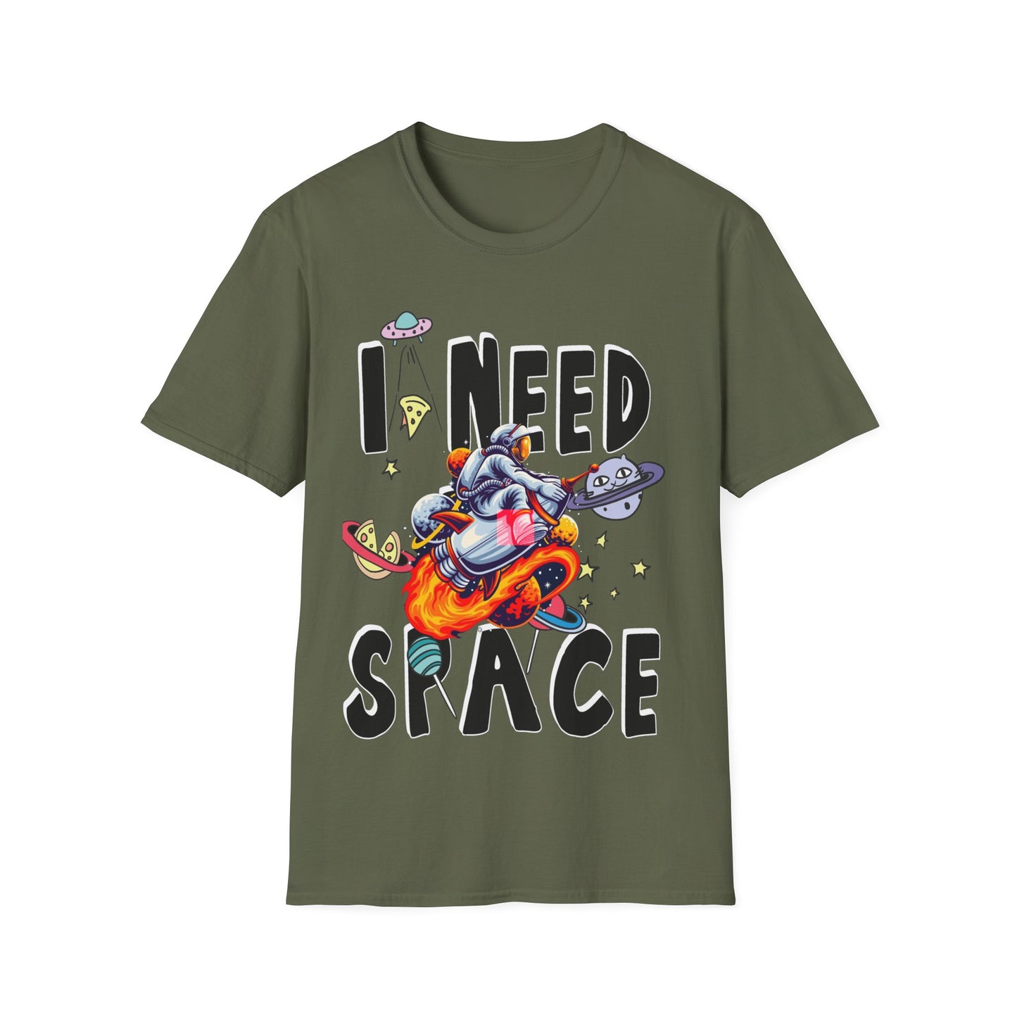I Need Space Astronaut on a Rocket Unisex Tee