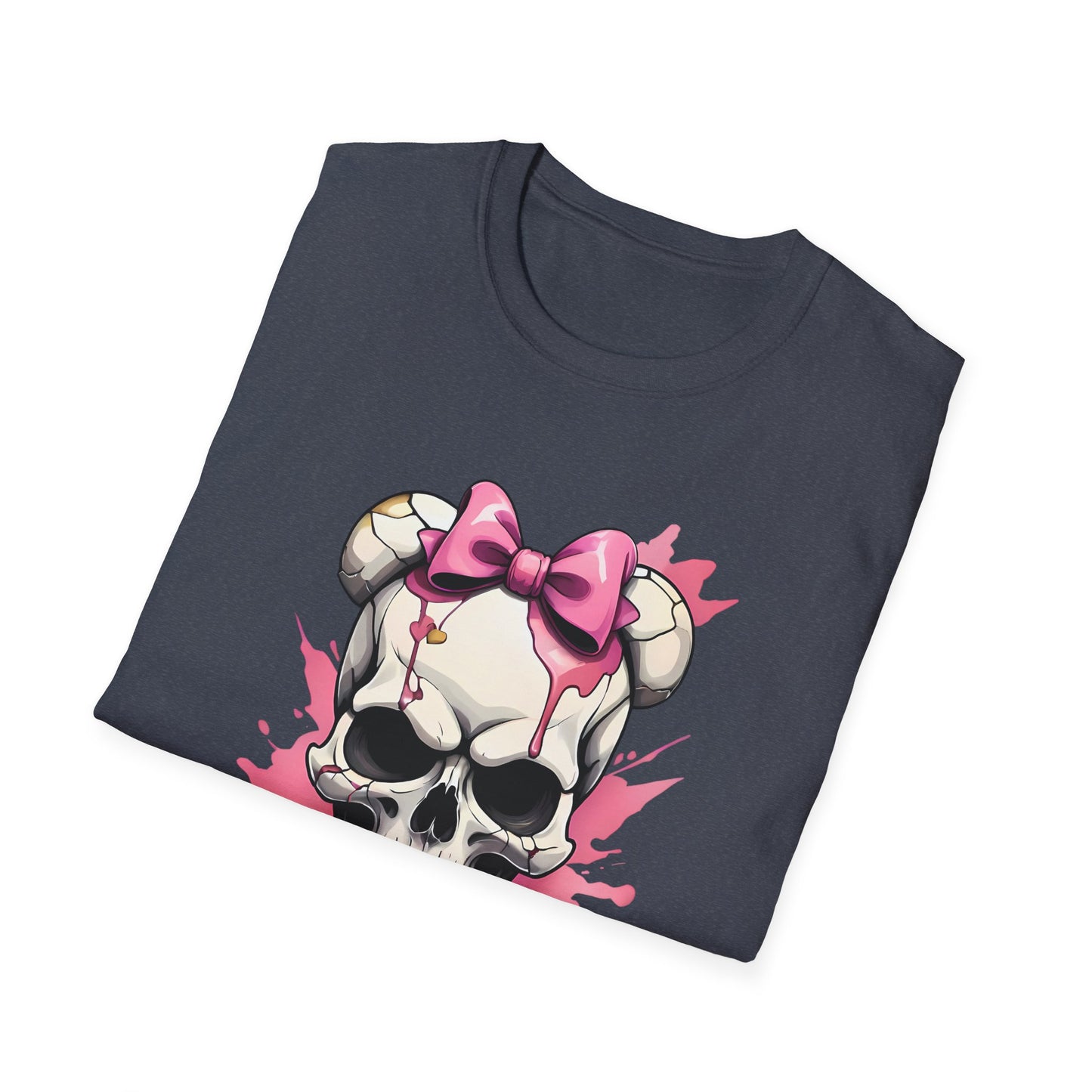 Skull Girl Graphic T-Shirt — Pink Bow Punk Skull Tee