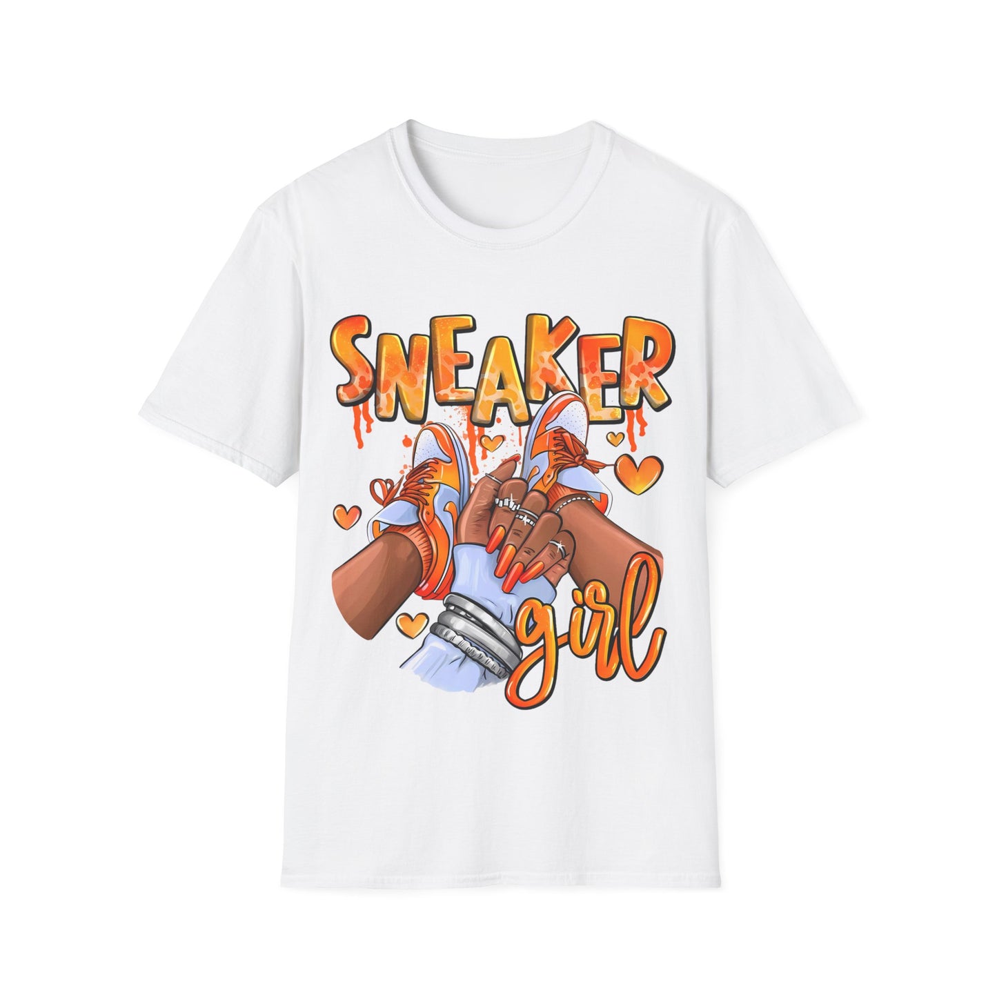 Sneaker Girl T-Shirt – Cute Orange Graphic Tee for Sneaker Lovers
