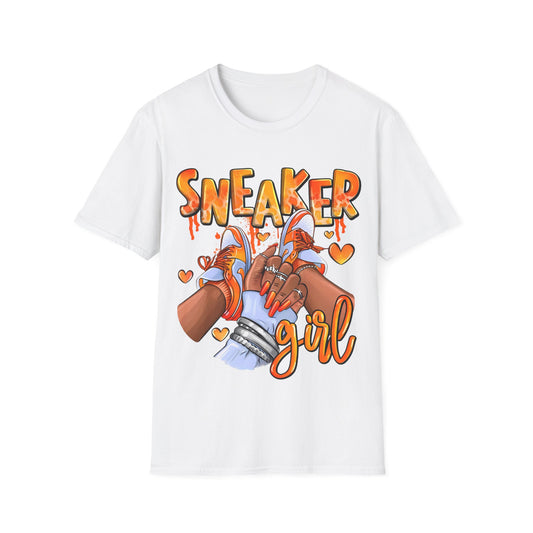 Sneaker Girl T-Shirt – Cute Orange Graphic Tee for Sneaker Lovers