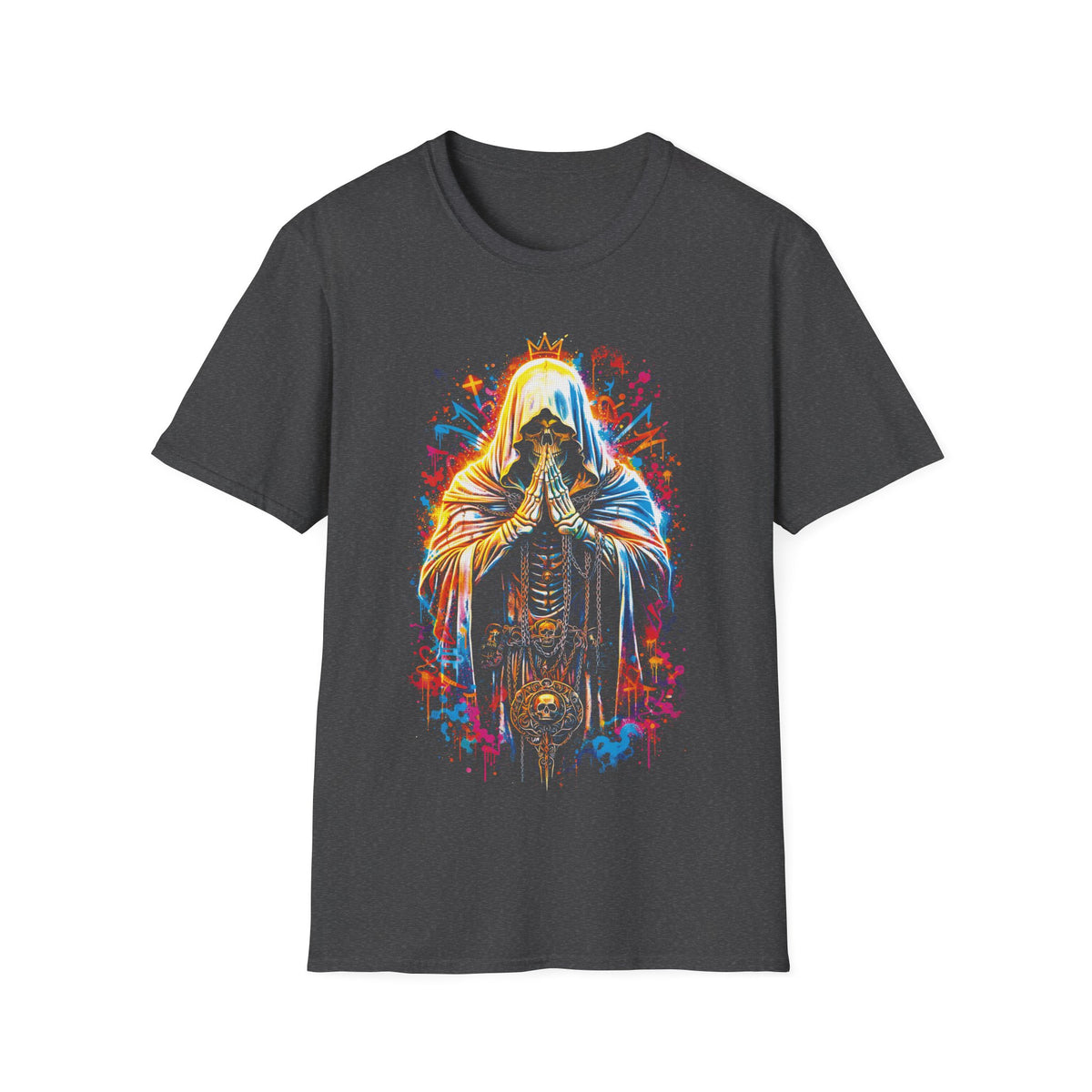 Mystical Hooded Figure Graphic T-Shirt