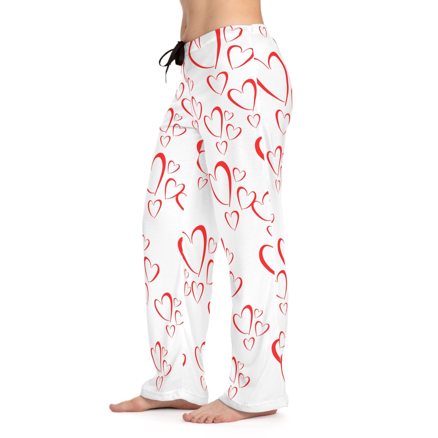 In Love Hearts Print Pajama Pants