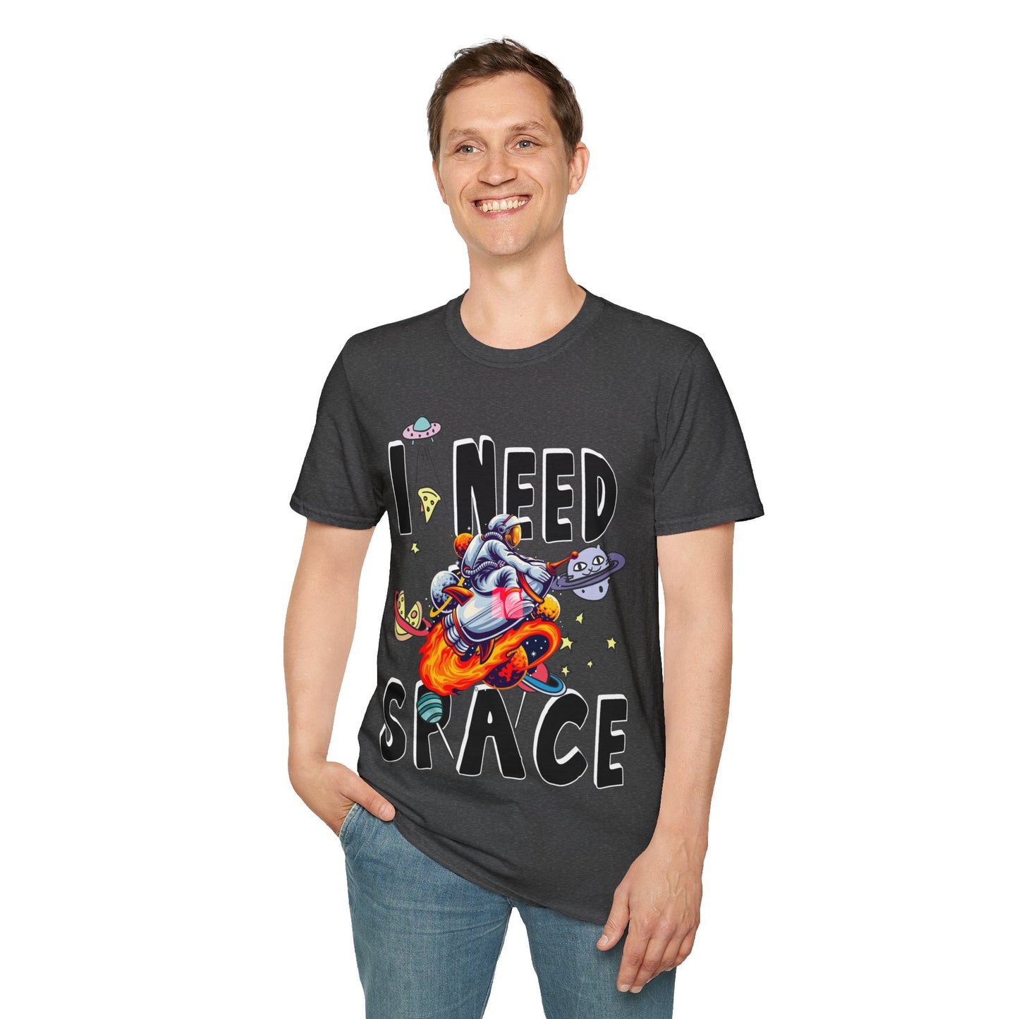 I Need Space Astronaut on a Rocket Unisex Tee