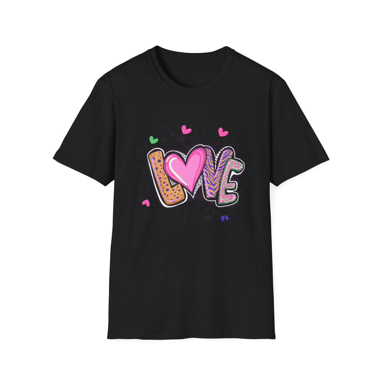 Colorful Love Graphic Unisex Softstyle T-Shirt