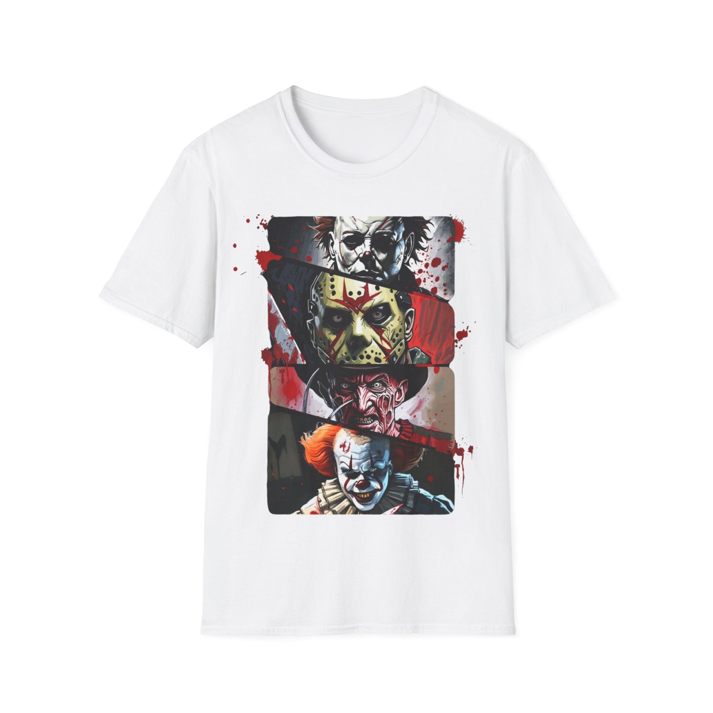 Horror Icons Split-Panel T-Shirt — Graphic Tee