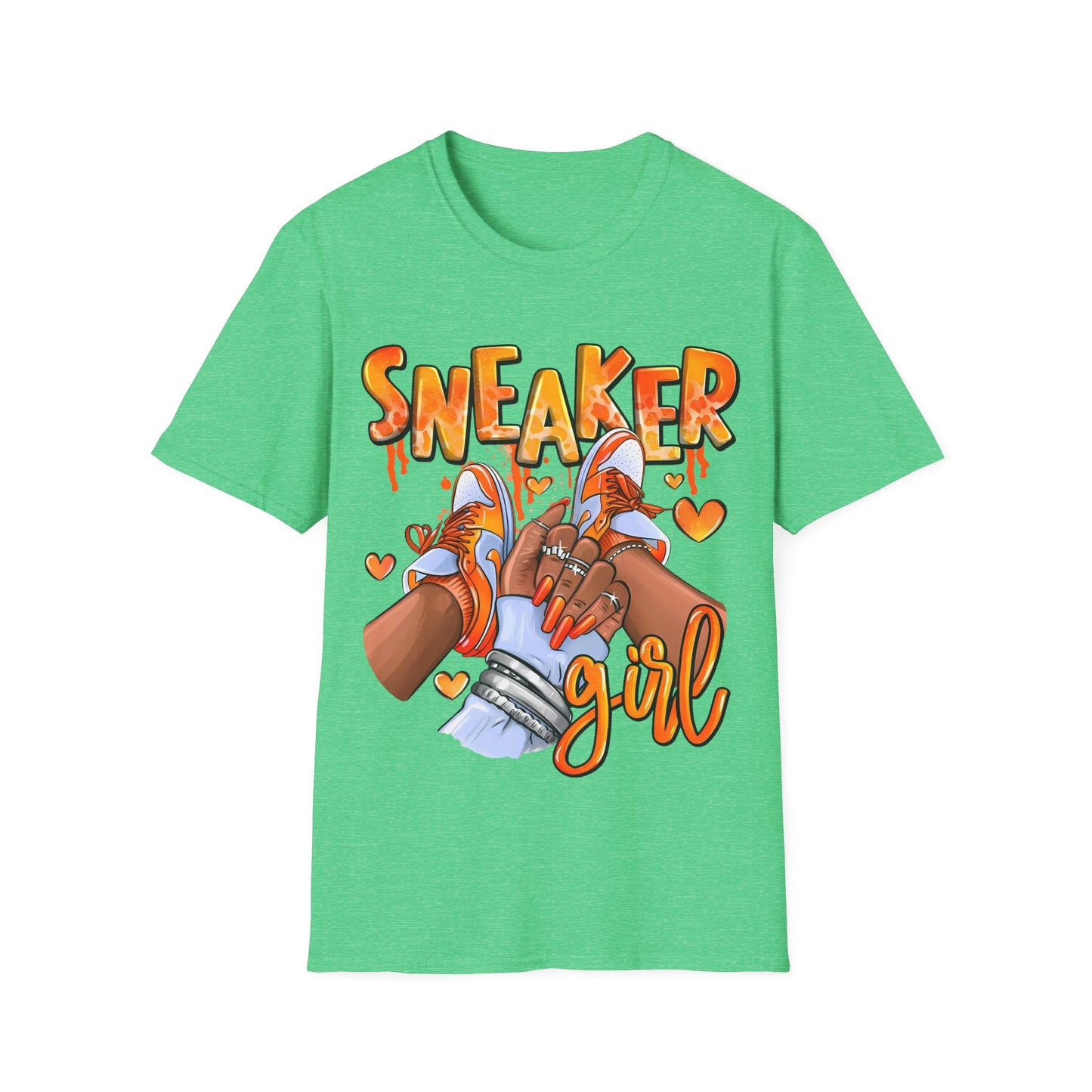 Sneaker Girl T-Shirt – Cute Orange Graphic Tee for Sneaker Lovers