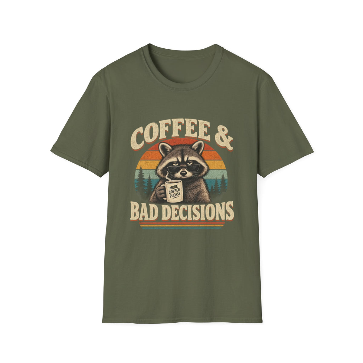 Coffee & Bad Decisions Raccoon T-Shirt