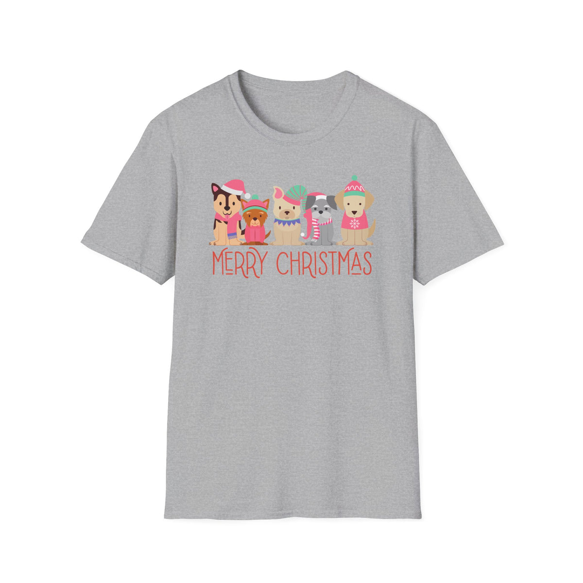 Merry Christmas Dogs T-Shirt — Cute Holiday Puppies Graphic Tee