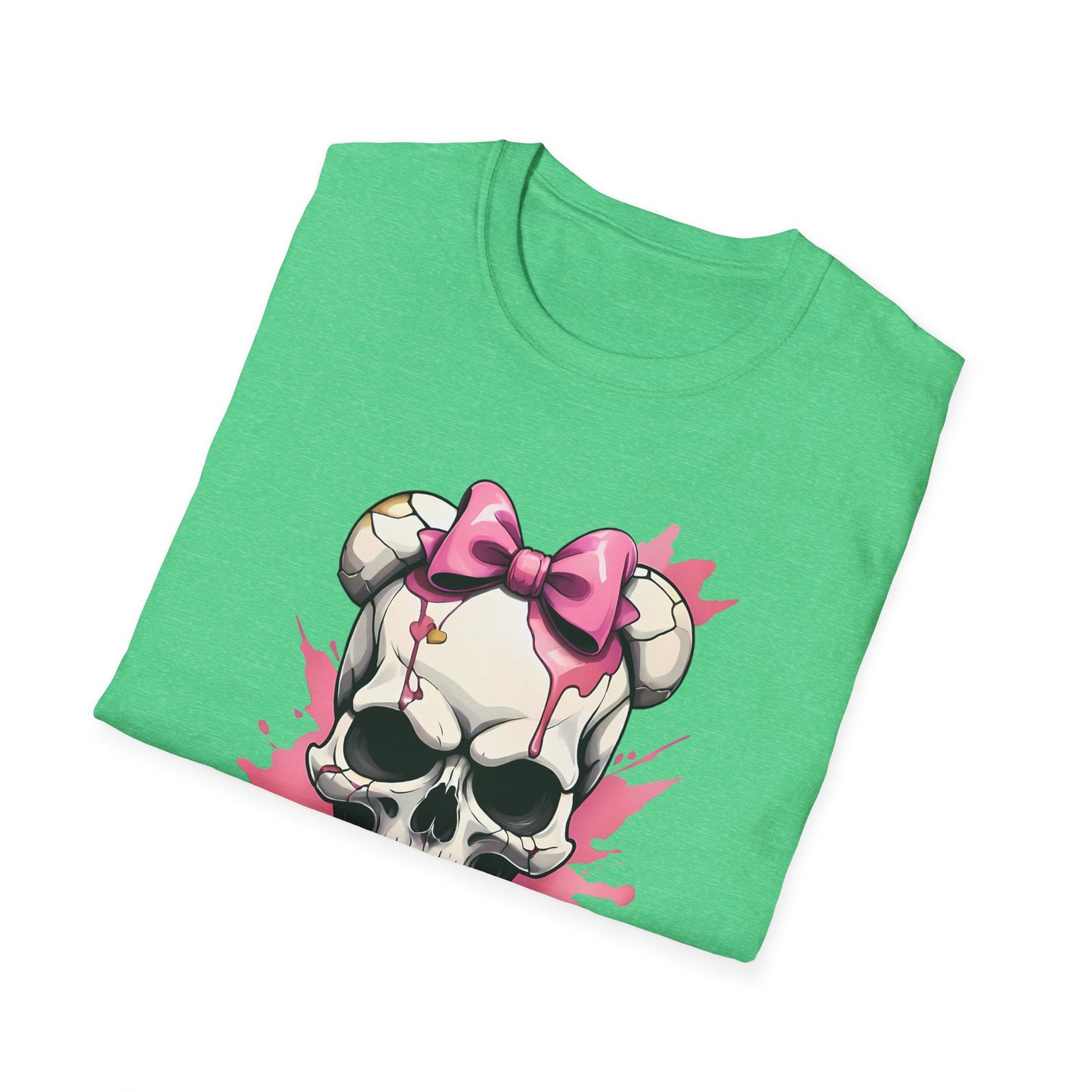 Skull Girl Graphic T-Shirt — Pink Bow Punk Skull Tee
