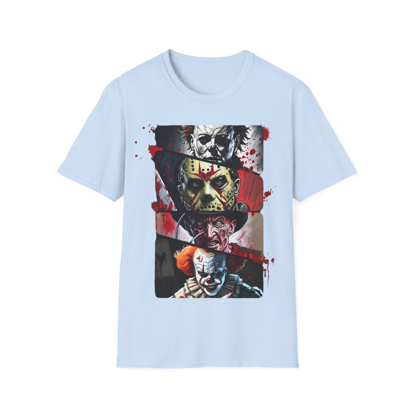 Horror Icons Split-Panel T-Shirt — Graphic Tee