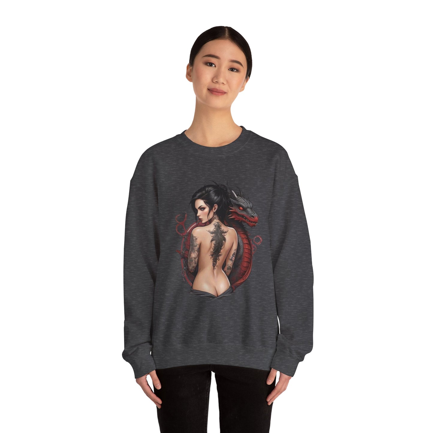 Mystical Dragon & Woman Unisex Graphic Sweatshirt