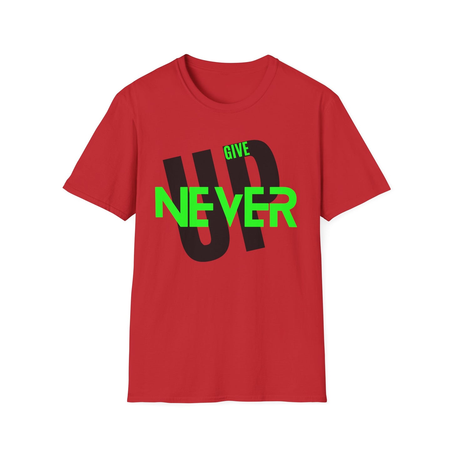 Motivational Unisex Softstyle T-Shirt - 'Never Give Up' Inspiration